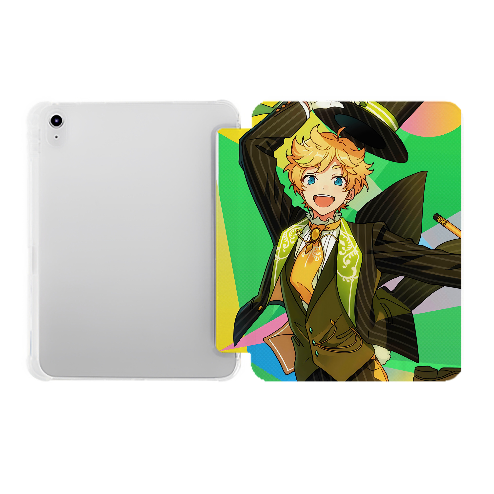 （画像用） あんさんぶるスターズ! Ensemble Stars IPad ケース ペン収納付き 三つ折りスタンド PUレザー×シリコン 対応機種9.5/10.5/10.9インチ
